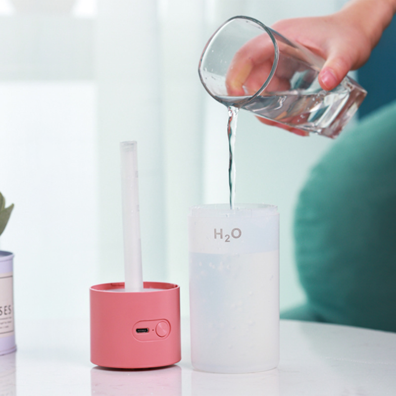 Til kontor bil soveværelse 1pc æterisk olie diffuser bærbar mute luftbefugter med farverigt åndelys