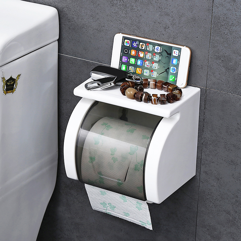 Waterproof Toilet Paper Holder Tissue Holder Roll Paper Holder Box Durable Bathroom Accessories Free punch SQ-5083