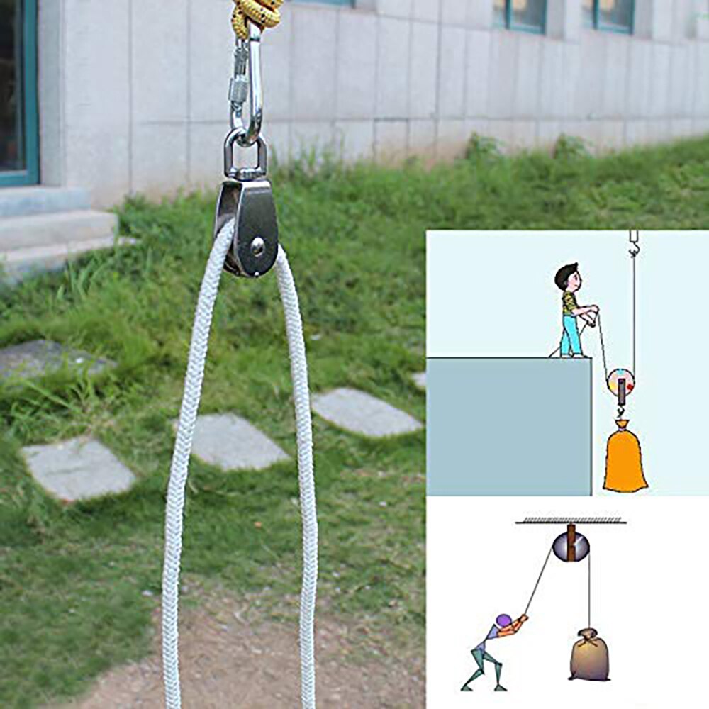 JCBIZ M50 Double Pulley Block Stainless Steel Heavy Duty Hardware Double Wheel Swivel Rigging Lifting Wheel Fixed Pulley For Wire Rope Loading 400kg