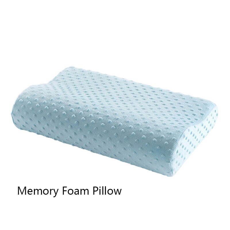 Foam Memory Pillow Orthopedic Pillow Latex Neck Pillow Fiber Slow Rebound Soft Pillow Massager Cervical Health Care Pillow: blue 50x30cm