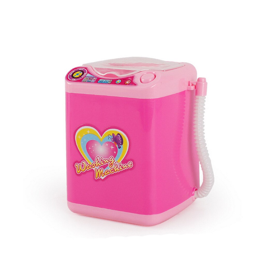 Girl Toy Makeup Brush Cleaner Device Washing Machine Mini Toy And Puff Automatic Cleaning Tool Kits: PK2
