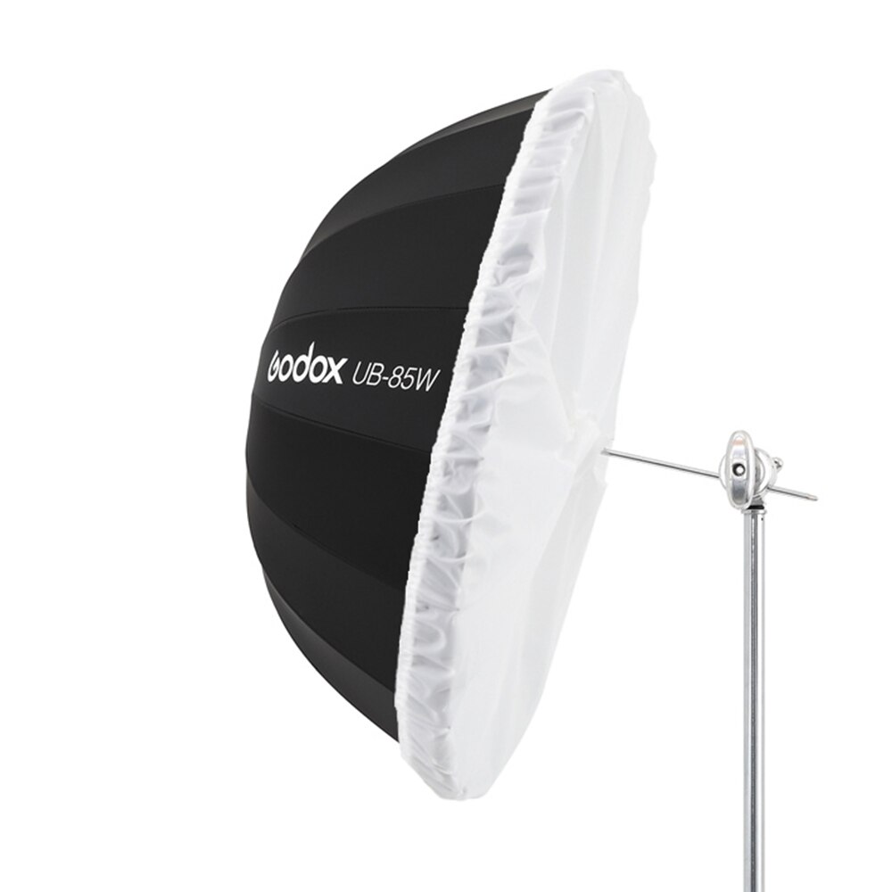 Godox ub -85w 33.5in 85cm parabolsk sort hvid reflekterende paraply studio lys paraply med sort sølv diffusordæksel: Sæt 2