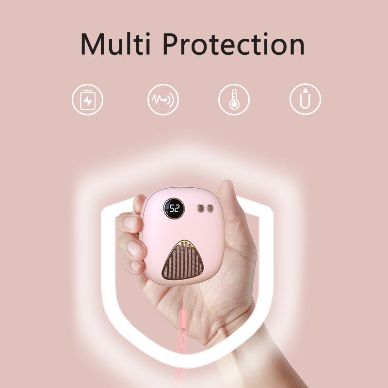 2 in 1 oplaadbare handwarmer verwarmingszak 5000 mah powerbank voor iphone 11 xr samsung xiaomi met digitaal display powerbank