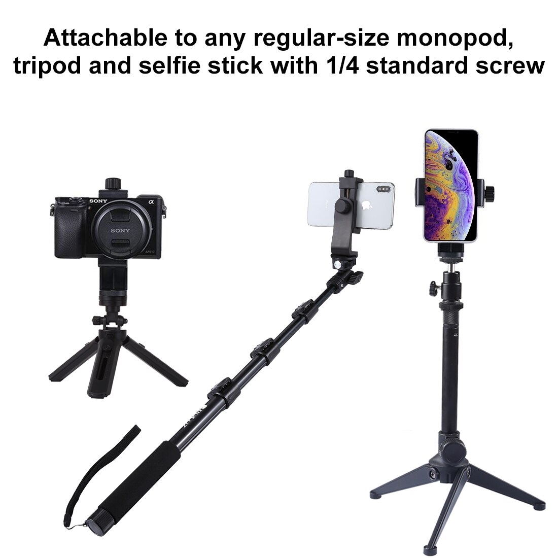 Universele Telefoon Statief Mount Adapter Mobiele Telefoon Clipper Houder Verticale 360 Statief Stand Voor Iphone X 7 8 Plus Samsung s8 S7