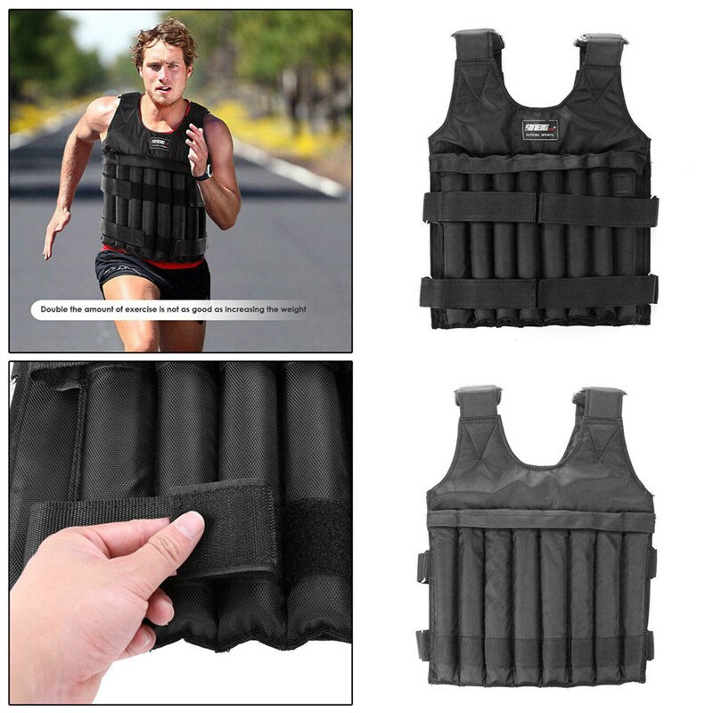 20/50kg Max Loading Adjustable Weighted Vest Fitness Training Exercise Waistcoat 1680D Oxford Cloth Running Weight Boxing Vest