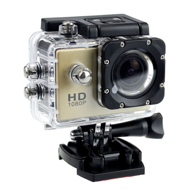 Sports Camera Full HD Video Camera 30M Sports DV 2.0 Inch LCD Screen 1080p Waterproof Camera Mini Camera Recorder: Gold