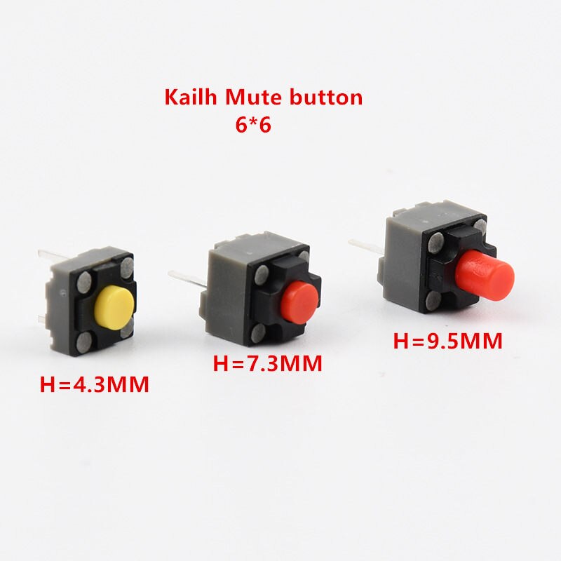 10Pcs Kailh Mute Knop 6*6*4.3/7.3/9.5Mm Vierkante Stille Schakelaar It Zijn Draadloze Muis bedrade Muis Micro-schakelaar Muis Knop Tact Switch