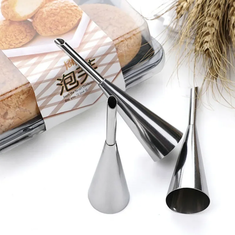 1/2/3Pcs Cream Icing Piping Nozzles Stainless Steel Puff Pastry Syringe Cake Decorating Tool Cupcake Dessert Baking Accessories