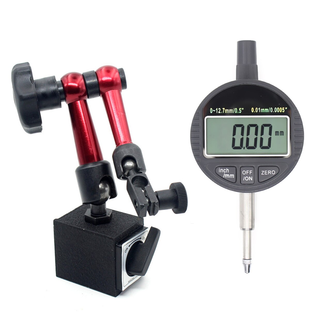 Digital 0.01mm Dial Indicator Test Flexible Metal Magnetic Holder Stand Measurement Instruments Gauge Tools ZM56