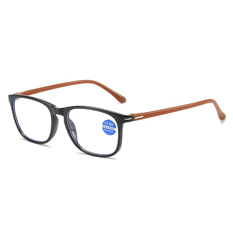 Reading Glasses Men Women Vintage Anti Blue Light Presbyopic Eyeglasses Round Full Frame Eyewear +1.0+1.5+2.0+2.5 +4.0: Khaki / 0