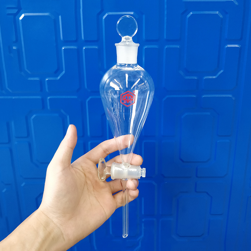Embudo separador en forma de pera, con tope de vidrio molido y llave de paso, 125ml/250ml/500ml, sin de garrapatas, válvula de conmutación de vidrio