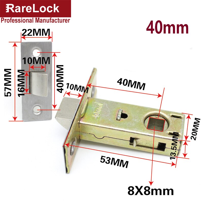 Dørhåndtag låsecylinder 4 størrelse til badeværelse soveværelse iphone cover butik dør hardware tilbehør diy rarelock mms 467 h: 1 stk 40