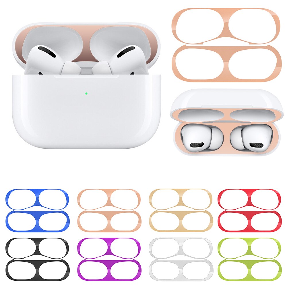 Electroplate Dust-proof Sticker For Airpods Pro Metal Protective Cover Film Iron Shavings Dust Guard Sticker For AirPods Pro 3