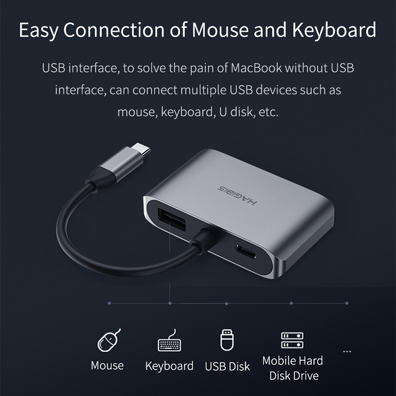 Hagibis – adaptateur Hub USB type-c vers HDMI, 4K, Thunderbolt 3, pour Samsung Galaxy S10/S9/S8, Huawei Mate 20/P30 Pro