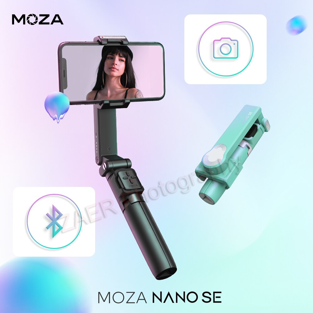MOZA NANO SE Selfie Stick Stabilizer Portable Extension Handheld Gimbal for iPhone Samsung Huawei Phone for Vlog Travel Shooting