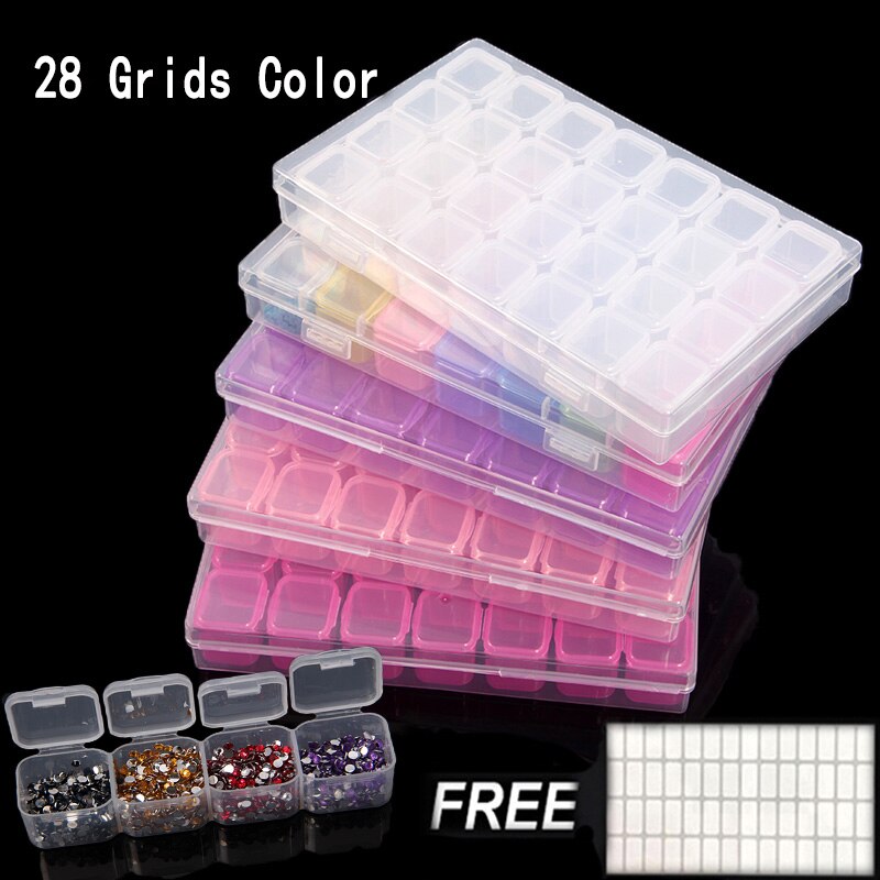 28Girds Diamond Painting Tools Accessories Multiple color Storage Bead Container Diamond Embroidery Stone Mosaic Convenience Box
