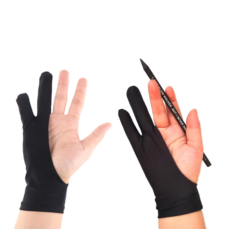 2 Pcs Finger Anti-fouling Gloves For Artist Drawing & Pen Graphic Tablet Pad