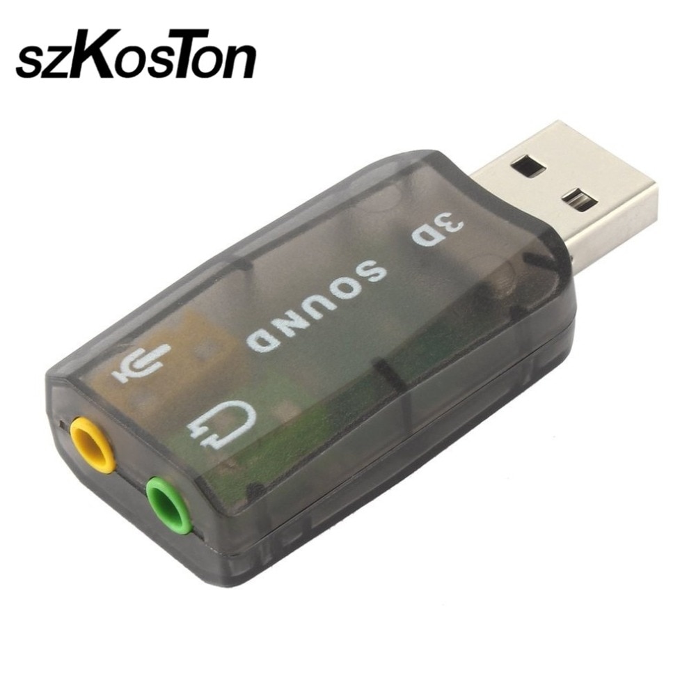 Geluidskaart Mini Externe USB 2.0 3D Geluidskaart Headset Audio Adapter Converter 3.5mm Koptelefoon MICROFOON Interface voor PC Computer