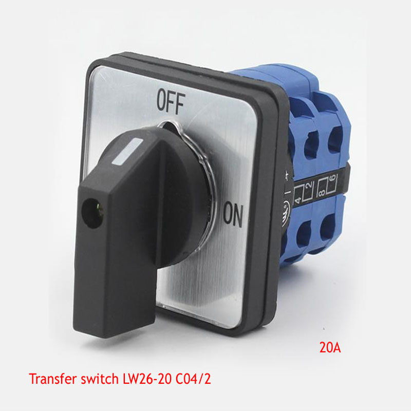 Universele Overdracht Schakelaar LW26-20 C04 2 Twee-Speed 380V Voeding Afgesneden De Belangrijkste Controle Op-off Load Stroomonderbreker 20A