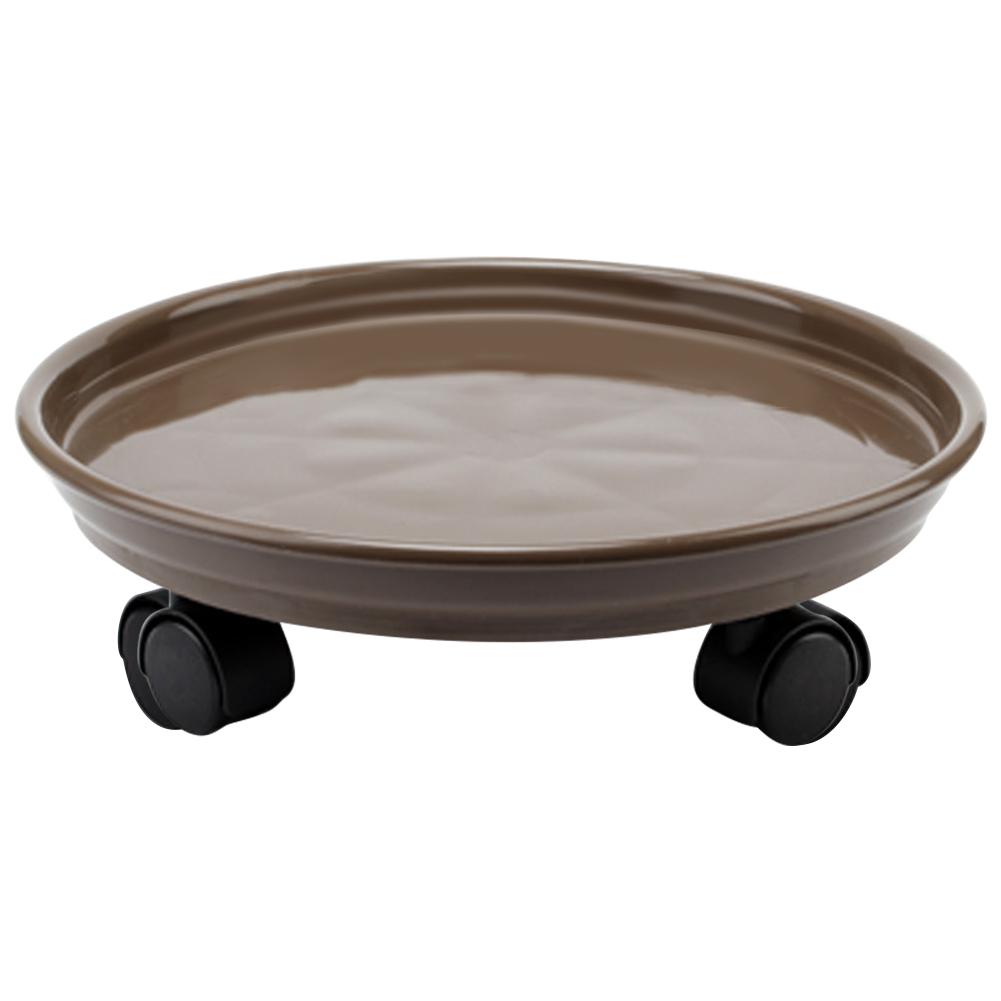 Afneembare plantenpallet universele wielen ronde kunststof bak zware bloempotrek, plantenpotpallet rolwiel, zwart