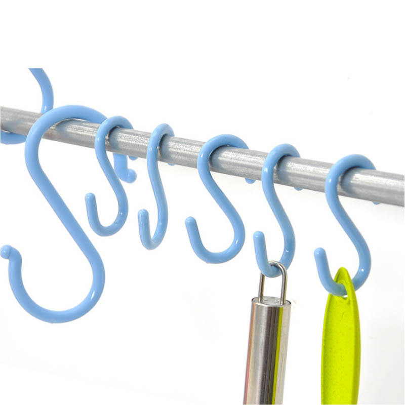 S Shape Kitchen Hooks 4Pcs/8Pcs Baby Stroller Hanger Plastic Clothing Rack Portable Durable Home Organizer Multi-purpose