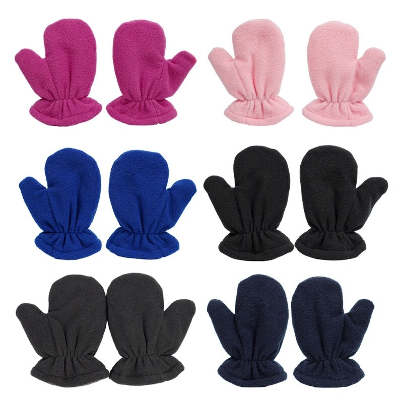 Baby Gloves Winter Warm Plus Velvet Mittens Children Kids Lined Fleece Gloves