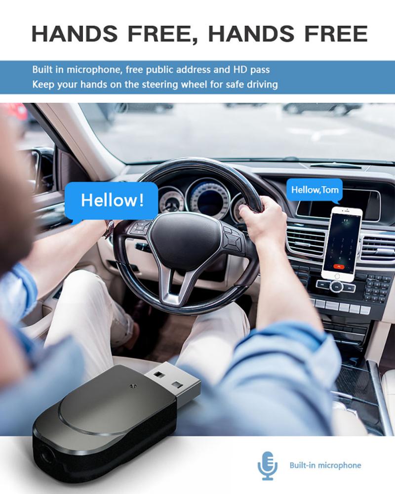 Receptor transmisor de Audio KN330 con Bluetooth 5,0, adaptador inalámbrico de doble salida, dos en uno, USB, ordenador, TV, Coche