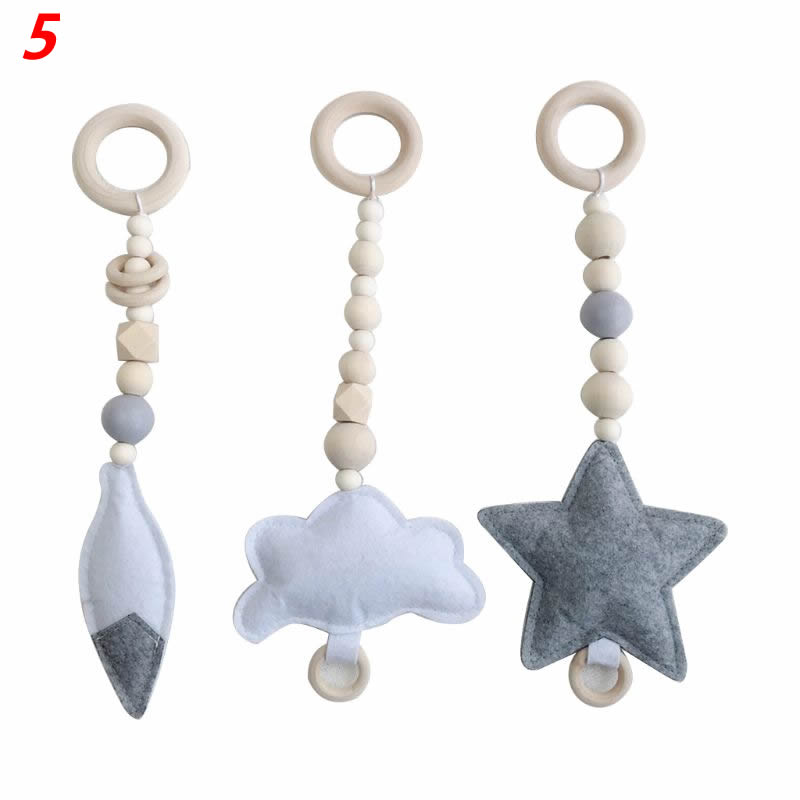 Nordic Stijl Ring-Pull Baby Gym Speelgoed Sensory Kwekerij Kinderkamer Baby Peuter Kleding Houten Frame Rack Decoratie L41D: 5