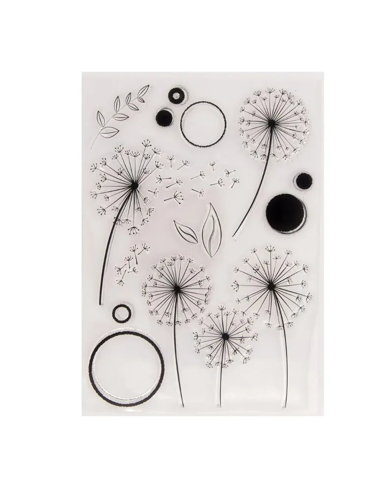 Genomskinlig stämpel maskros transparent silikon gör-det-själv stämpelförseglingsark för scrapbookingtillverkning album foto handgjord dekoration: Default Title