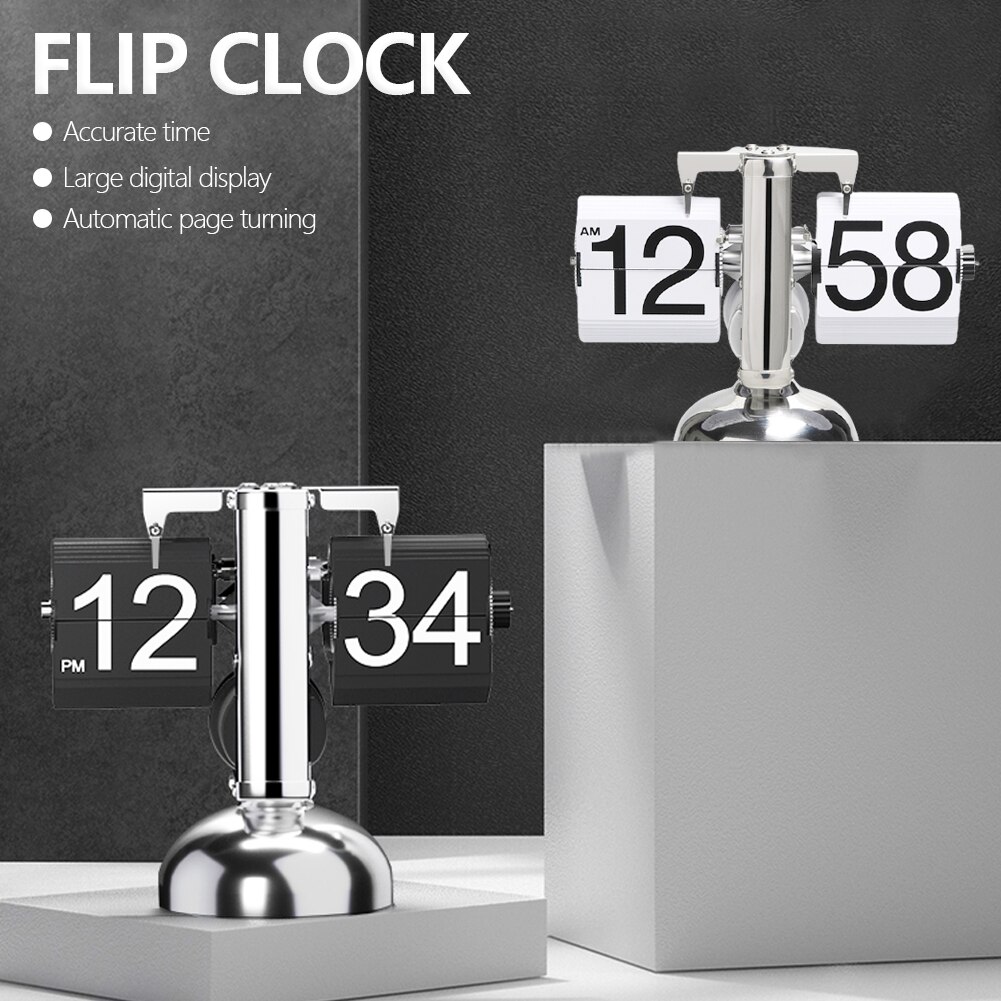 Flip Digital Clock Small Scale Table Clock Retro F... – Grandado