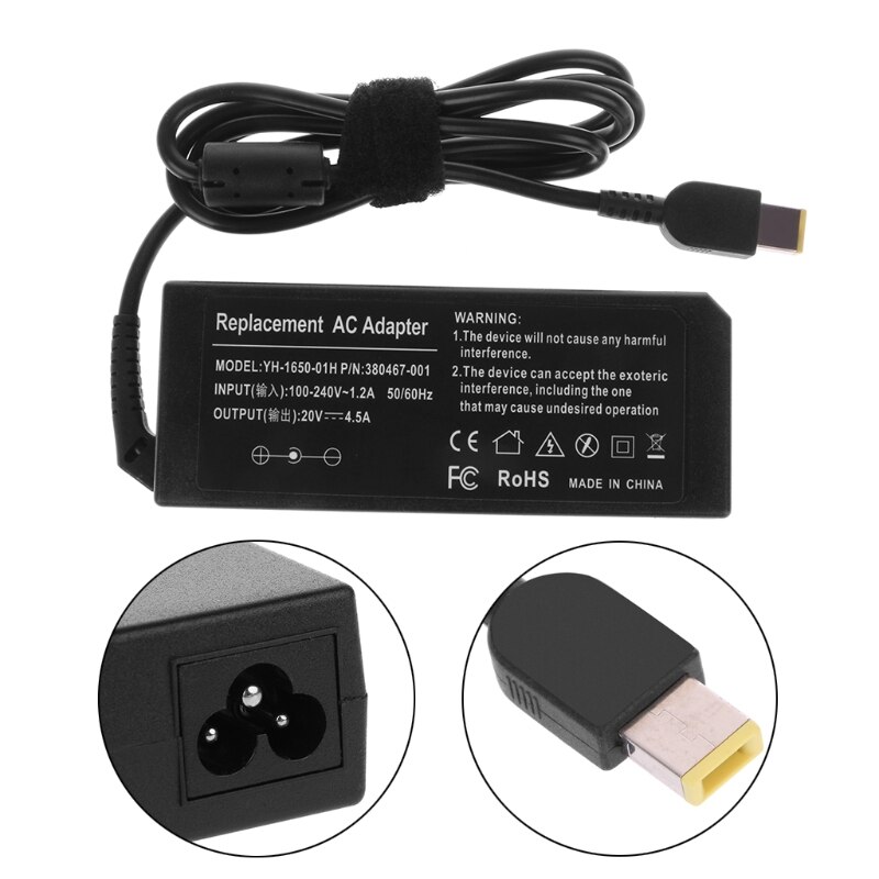 20v 4.5a 90w ac-adapter batterilader strømforsyning for lenovo for thinkpad