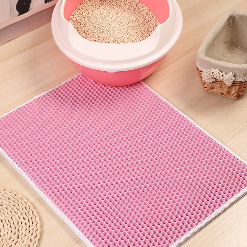 Cat Litter Mat EVA Waterproof Cat Litter Trapping Pets Mat Pad Large Flexible Trapping