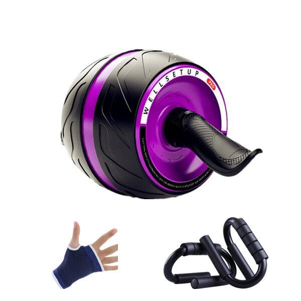 Automatische veerkrachtige power roller buikspierwiel voor mannen en vrouwen, buikspiertrainer voor thuis, dunne taille, dunne buik.: Automatische veerkrachtige luxe wiel knielkussen palmbescherming leunend
