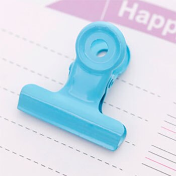 Clips de Metal Multicolor para niña, papel de oficina, documentos, carpeta, suministros escolares de oficina, 30mm, 2 uds.: Light blue