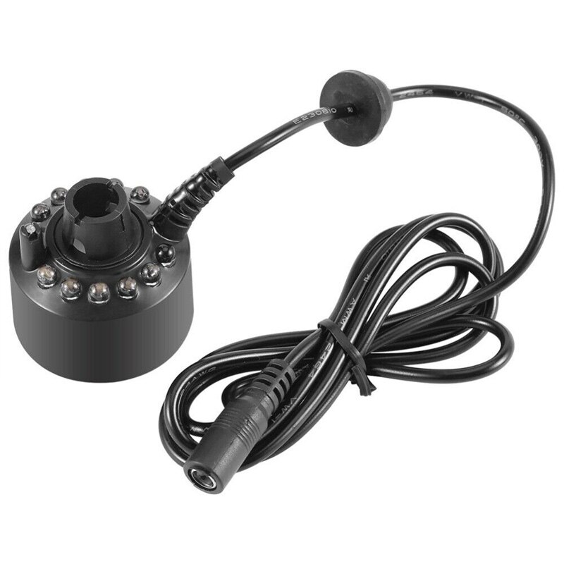 ELOOLE 24V Colorful Changing Ultrasonic Mist Maker Fogger Water Fountain Pond Atomizer Air Humidifier 12 LED With Adapter: 1