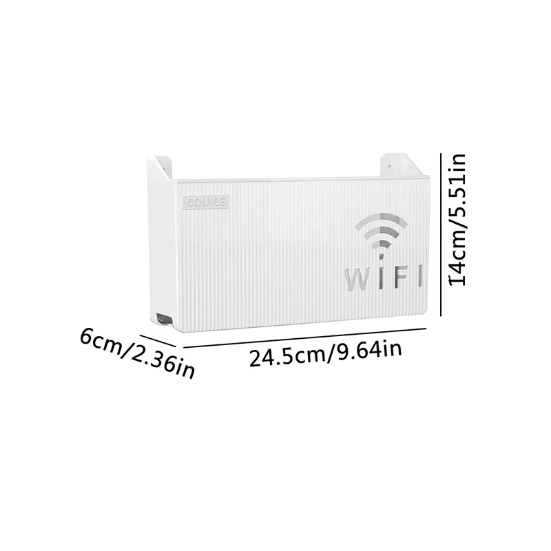 Wall-Mounted Set-Top Box Organizer - TV / Router Storage - No Drill Cable Management Rack for Home Office, Bedroom & Living Room