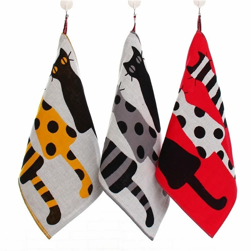1 ST 35*40 cm Drielaags Zachte Baby Katoenen Badhanddoek Stof Jacquard Cartoon Kat Beer Opknoping Handdoeken Vierkant Gezicht Hand Gaas Handdoek