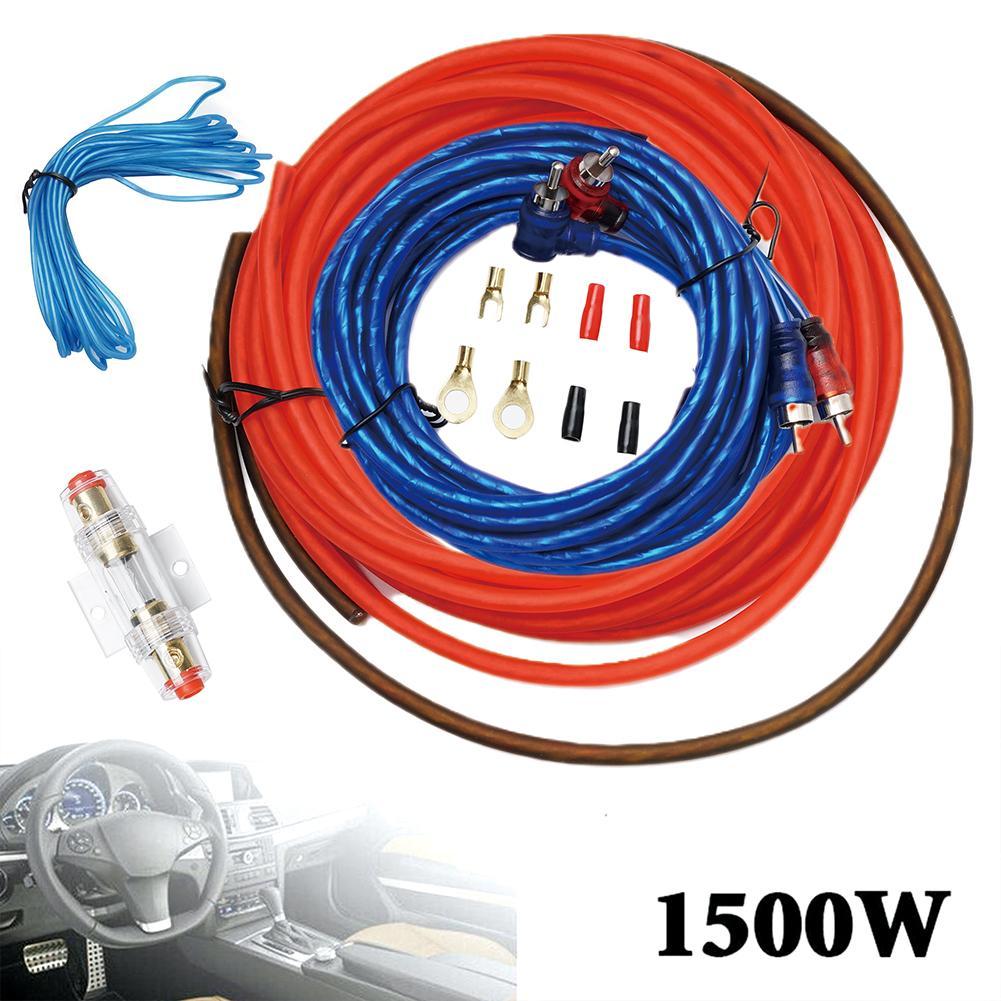 60 AMP Fuse Holder 8GA Power Cable Subwoofer Speaker Car Audio Wire Wiring Amplifier Installation Wires RCA Power Cable Fuse Kit