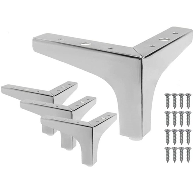 4PCS Sofa Trident Furniture Legs Table Legs Bathroom Legs Furniture Legs Bed Chair Desk Dresser Wardrobe Legs Hardware Cabinetry: Slive / 10mm