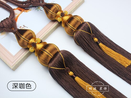 Gordijn Bandage Gordijn Kwastje Eenvoudige Moderne Opslag Gordijn Touw Haak Bandage Lace-Up Trekkoord Decoratieve Ballen: Dark coffee color