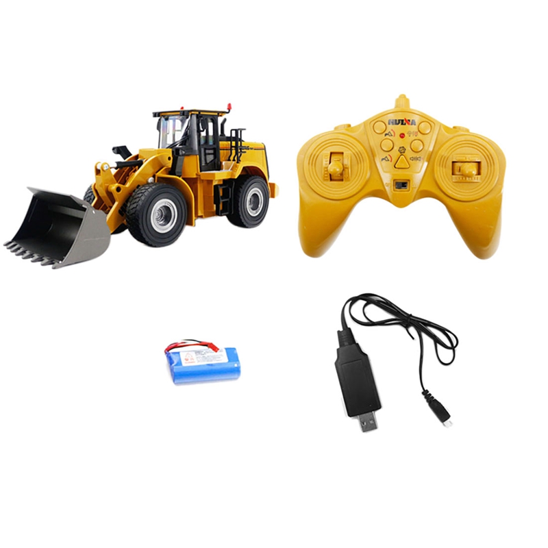 HUINA 6 Channel RC Bulldozer RC Excavator 1:24 Track Front Loader Construction Vehicle Toy Tractor With 2.4Ghz Simulation