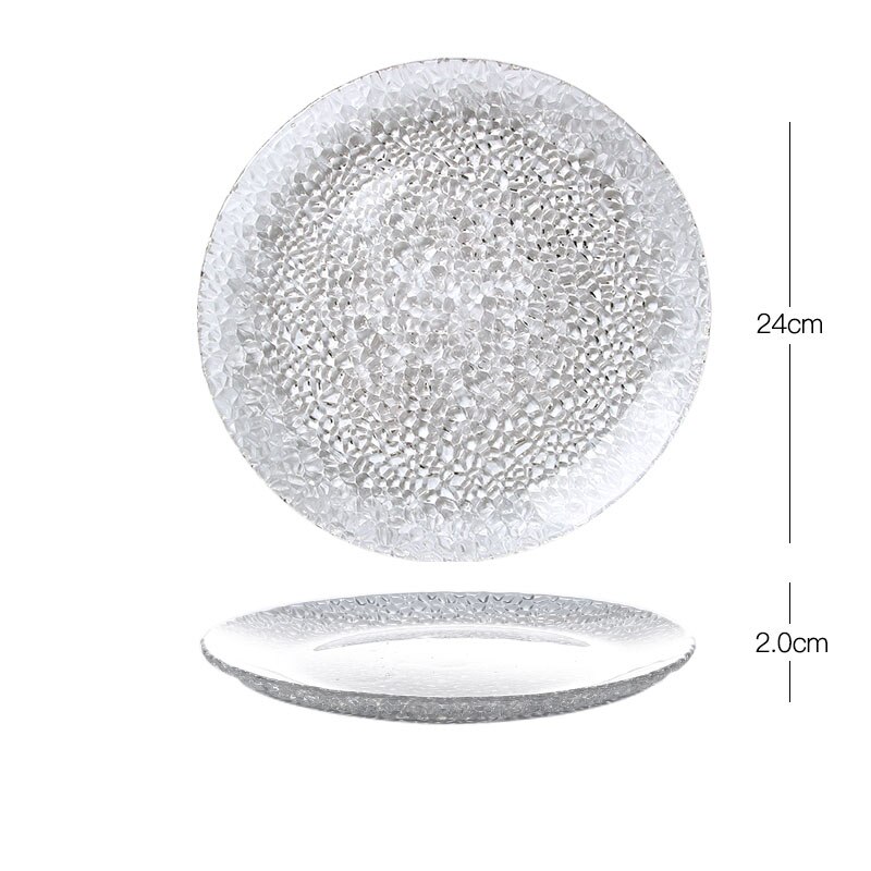 Large glass fruit bowl fruit bowl simple modern living room fruit basket transparent household storage tray: D