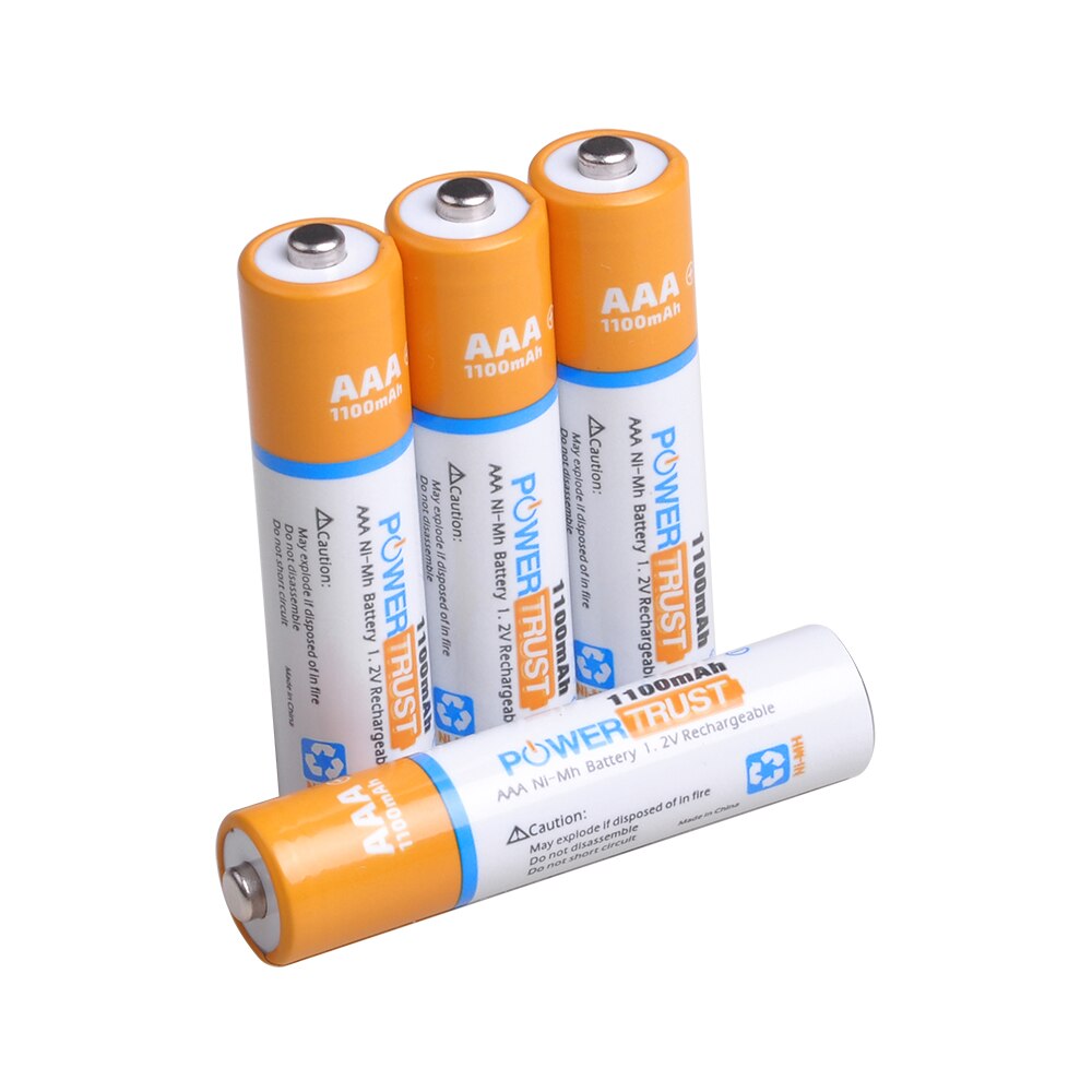 PowerTrust 8 Packs 1100mAh 1,2 V AAA Ni-Mh Akku für AA AAA Batterien (Fall Enthalten)