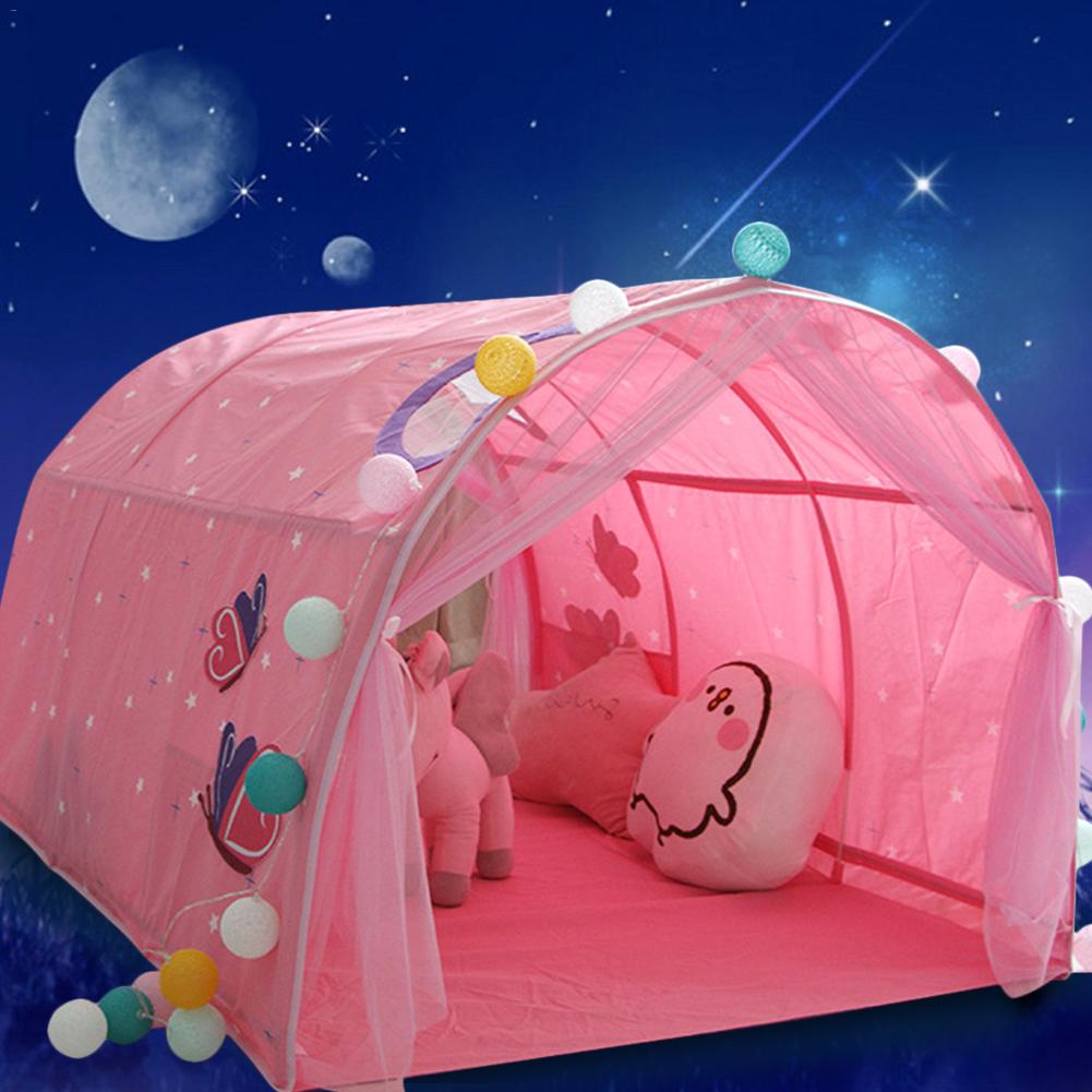 Multifunctionele Roze Kinderen Bed Tent Spel Huis Baby Thuis Tent Jongen Meisje Droom Huis Tunnel Tent Spel Huis speelgoed: B