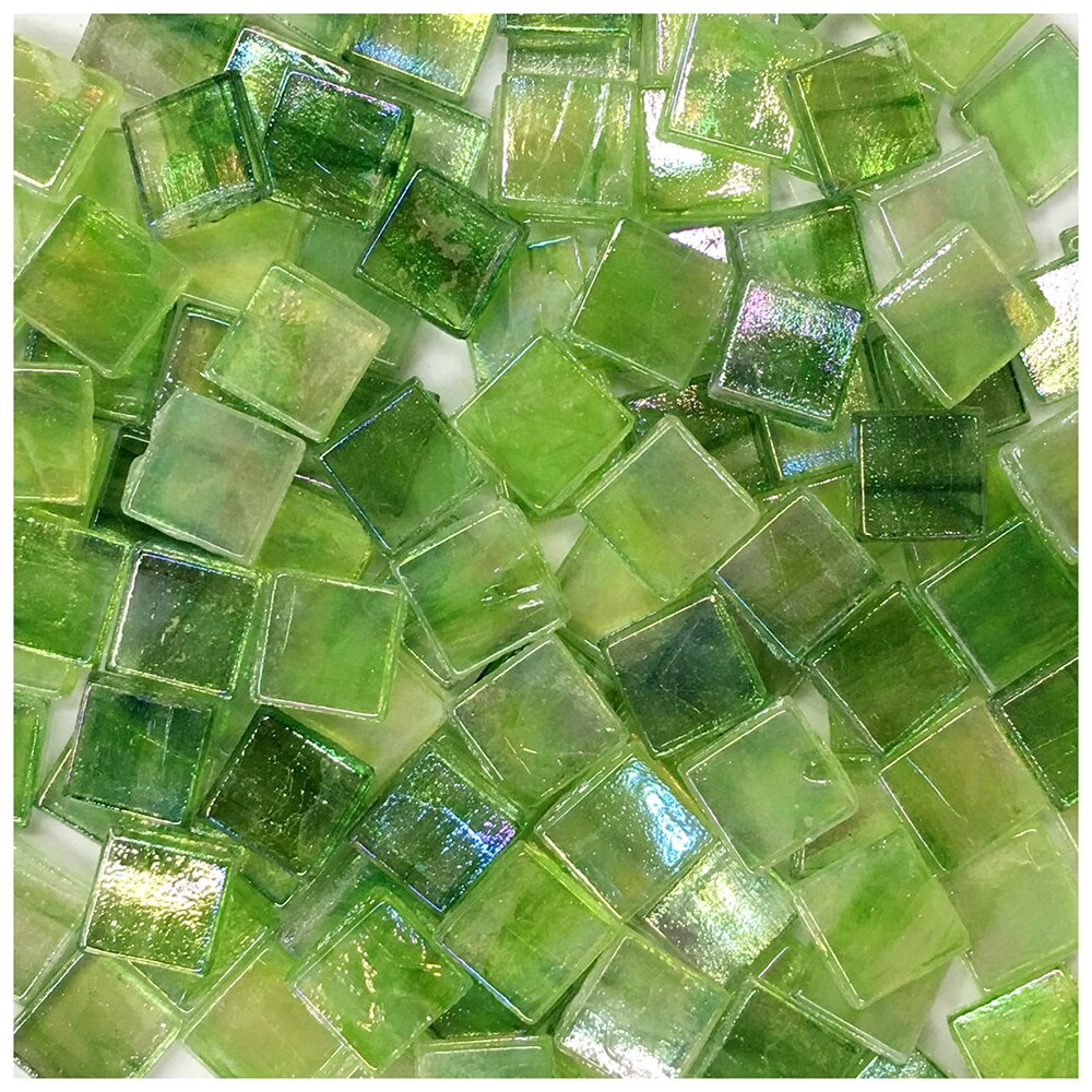 Lychee Life 50pcs Multicolor Glass Mosaic Tile Square Ceramic Mosaic Tiles DIY Arts Crafts Making Material