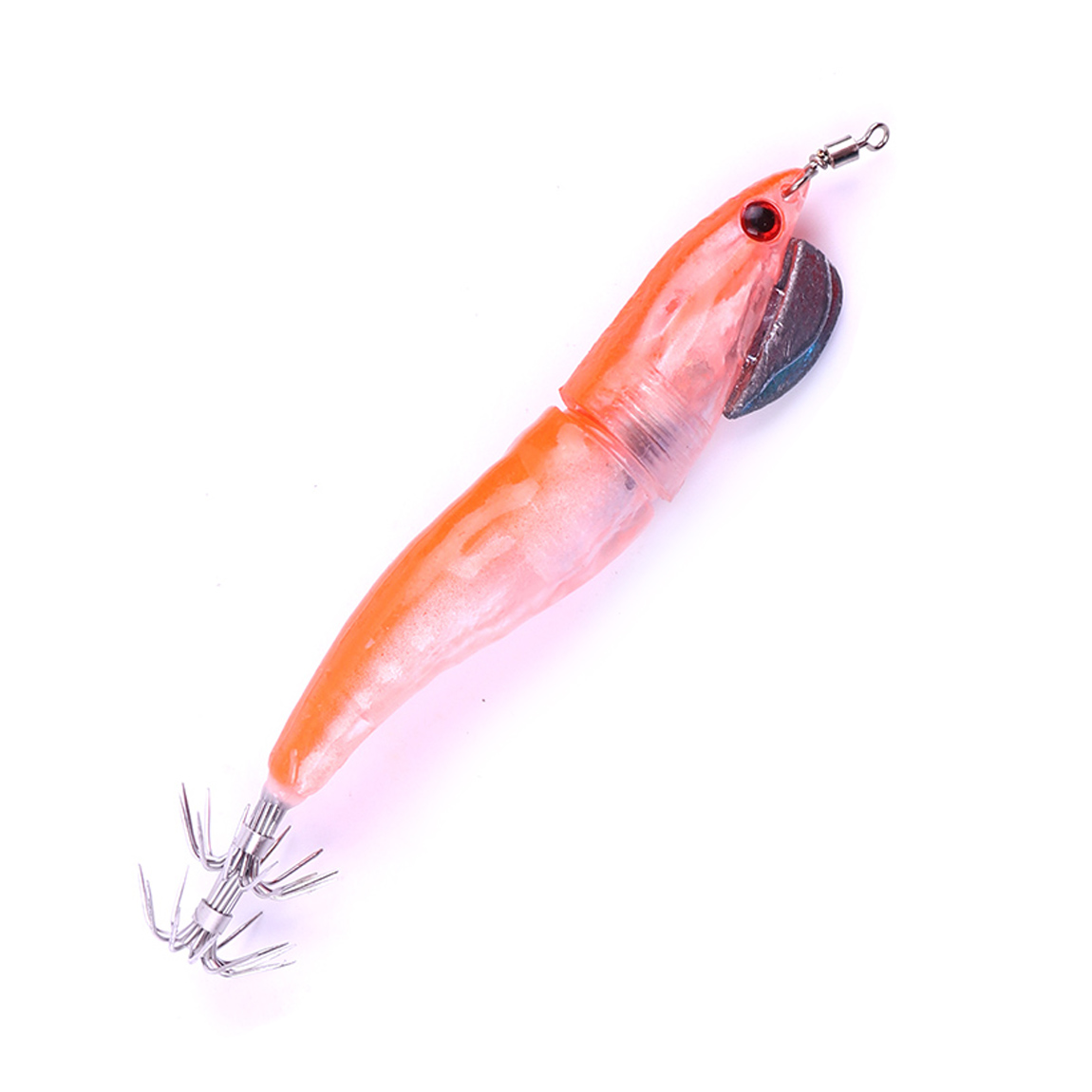 1pcs 100% and Brand Shrimp Squid Fishing Lure Special Multy Colour LED Lighted Clear Prawn Squid Jig: Red