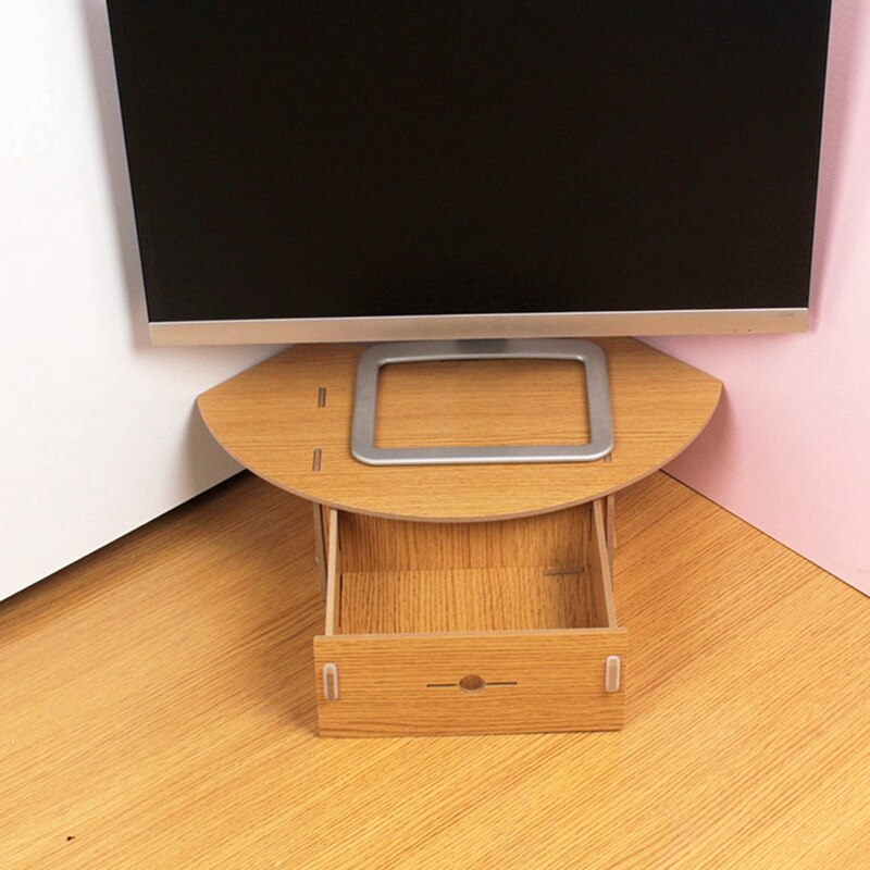 Computer Stand Office Desk Corner Storage Thicken MDF Monitor Height Increase Stand Wall Corner Practical Shelf