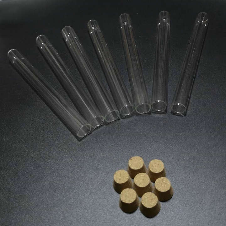 100 stks/partij 15x150mm Ronde bodem Clear Glazen reageerbuis met kurk voor Test
