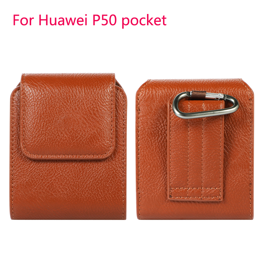 Voor Huawei P50 Pocket Riemclip Holster Case Cover Voor Huawei P50 Pocket Lederen Heuptas Voor P50 Pocket Telefoon tas