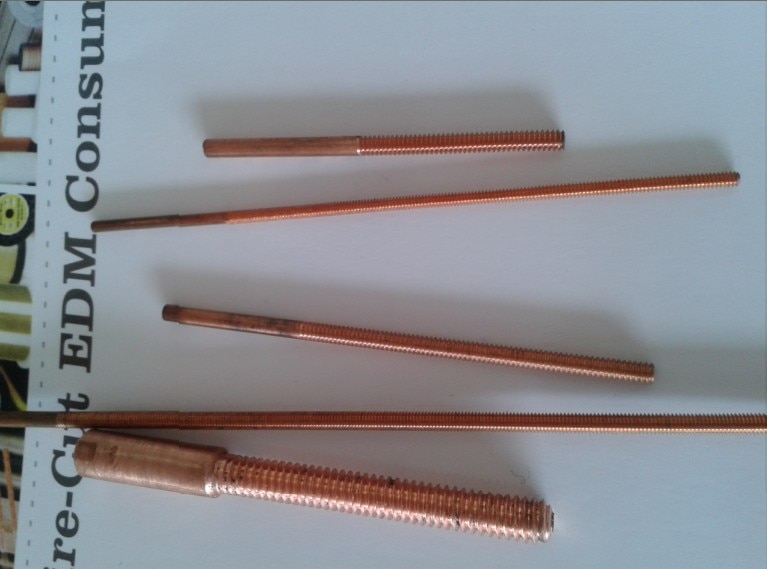 Copper tapping electrodes M3/M4/M5 , total length 75mm, tapping length 50MM, with out hole